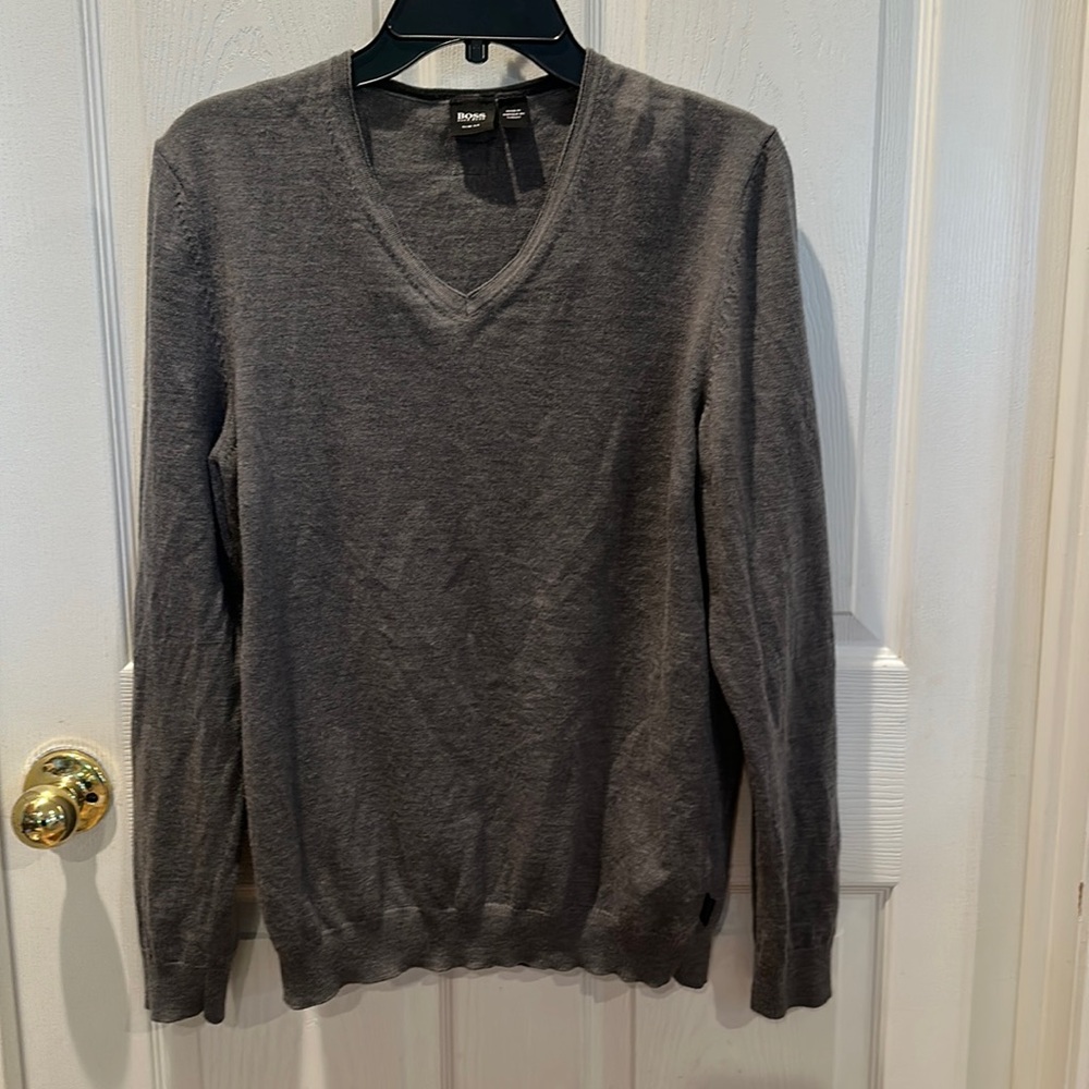 Boss Hugo Boss Slim Fit Gray Sweater made in turkey